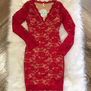 Hope’s Red Lace Valentines Midi dress